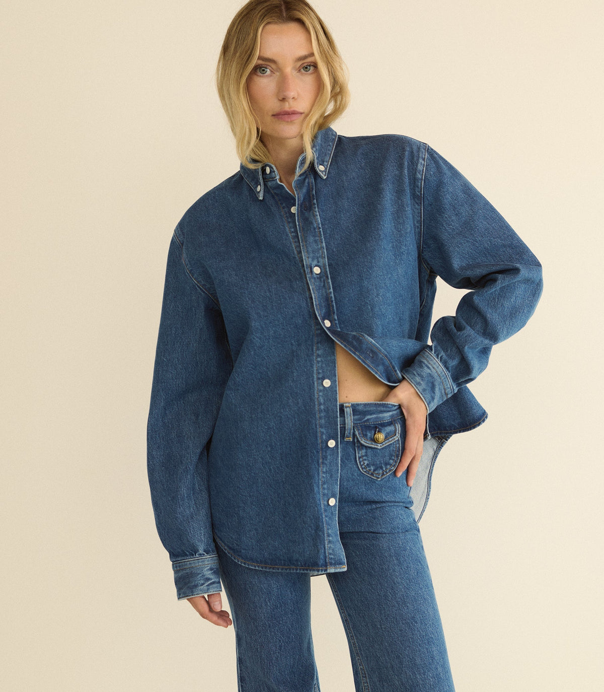 BACALL SHIRT -- ROUSSILLON MID WASH