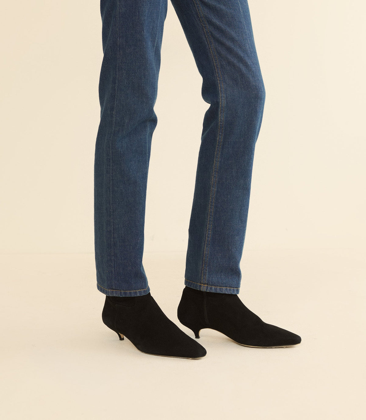 DEVI BOOT -- BLACK STRETCH SUEDE