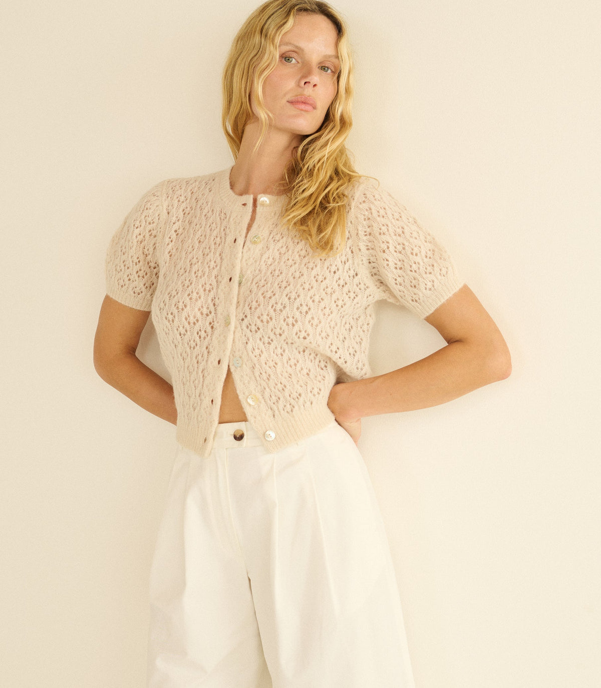EVELYN CARDIGAN -- HEATHER DOGWOOD