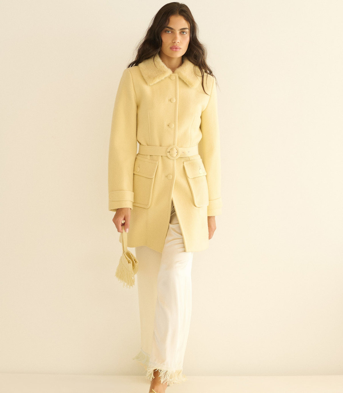 LAVON FRINGE PANT -- CANDLELIGHT