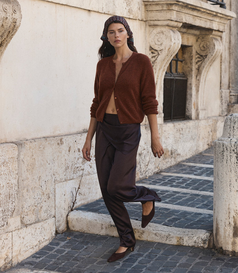 LAVONA SCARF PANT -- EQUESTRIAN BROWN