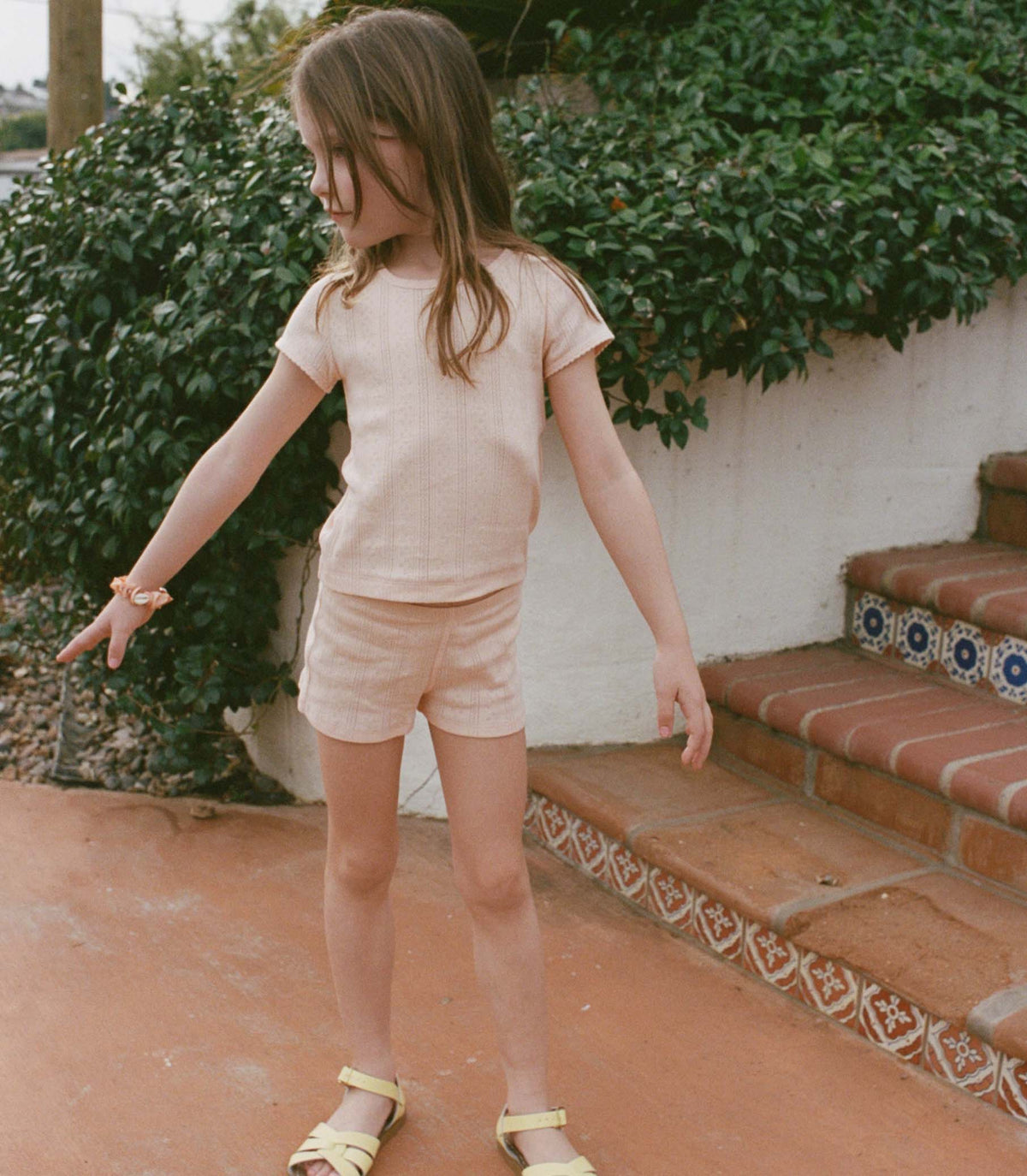 LITTLE VIVI TEE -- PEACH SORBET