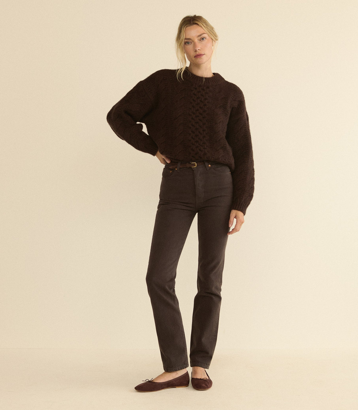 ONDINE JEAN -- EQUESTRIAN BROWN WASH